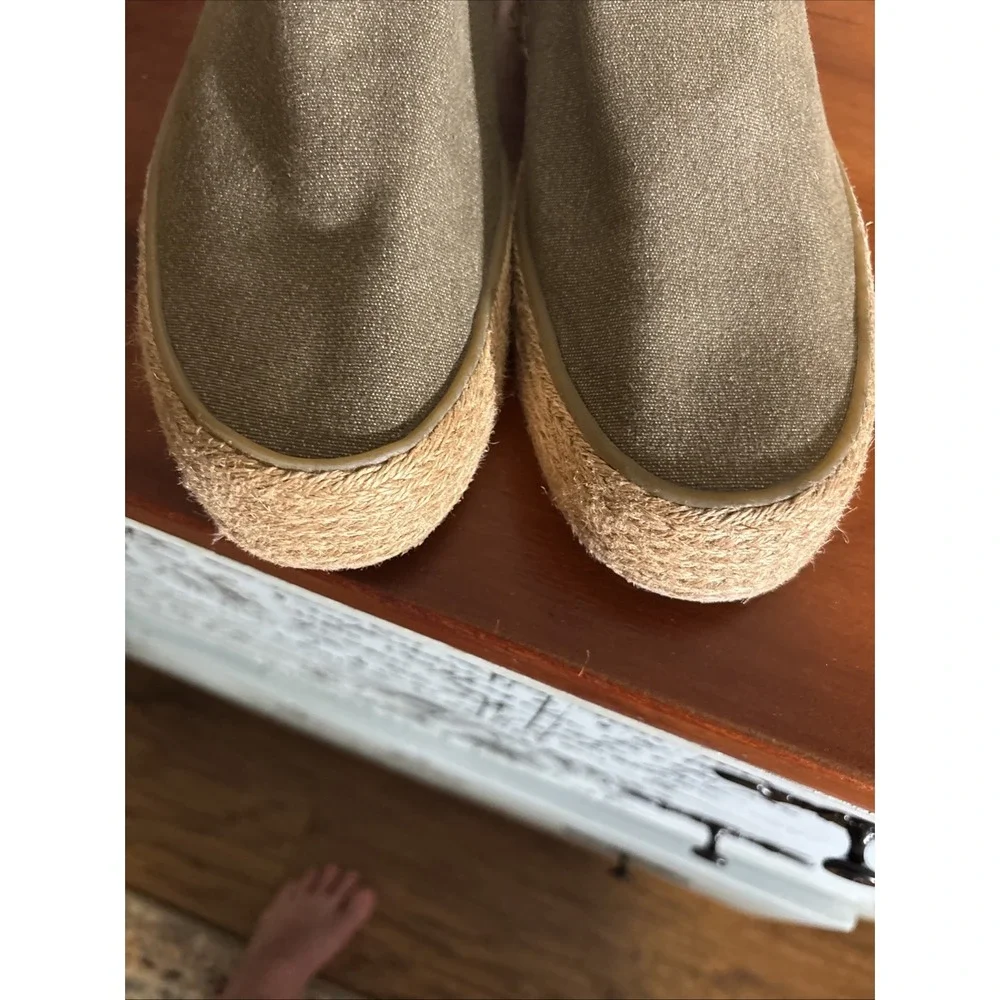 SeaVees‎ Ladies Army Green Oceanside Espadrille high Stretch Canvas Shoes 8.5